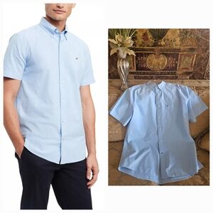 NWOT Men's Tommy Hilfiger Short Sleeve Original Stretch Oxford Shirt CLASSIC FIT